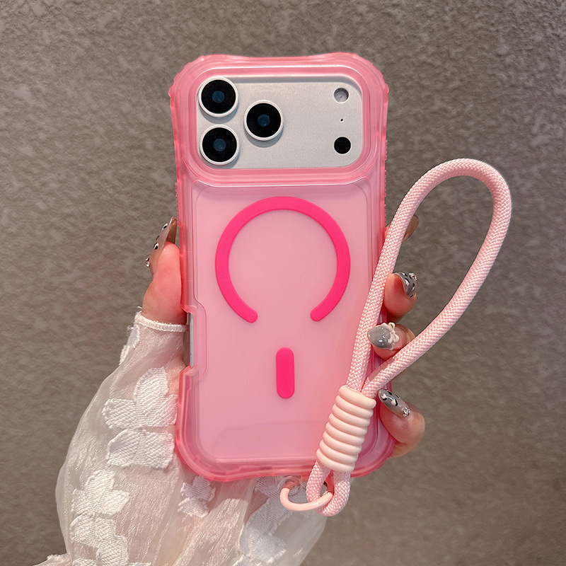 IP17PROMAXに適した新しい肌のような質感のケース、磁気ウエストベルト、3-in-1 N52強力磁石、ストラップ、落下防止、マルチカラー|undefined