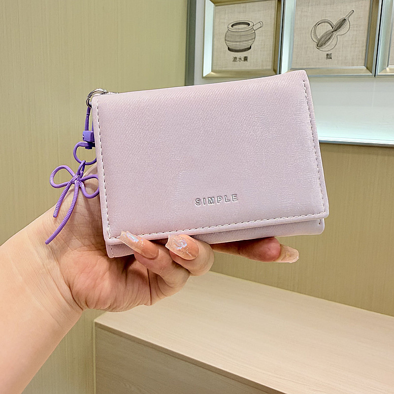 Daini Korean Version Popular Ins-Style Simple Bow Pendant Velvet 70% off Compact Student Short Wallet for Women Daini Korean Version Popular Ins-Style Simple Bow Pendant Velvet 70% off Compact Student Short Wallet for Women