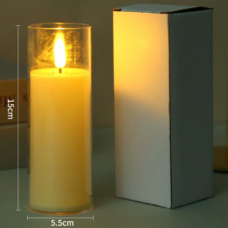LED электронная акриловая свеча, стеклянное вечернее украшение