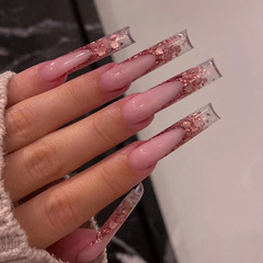 Minimalist Flashing Long Ballet-Style Western-Trade Instagram-Friendly Wearable Fake Nails – Detachable Nail Tips for Stunning Manicures
