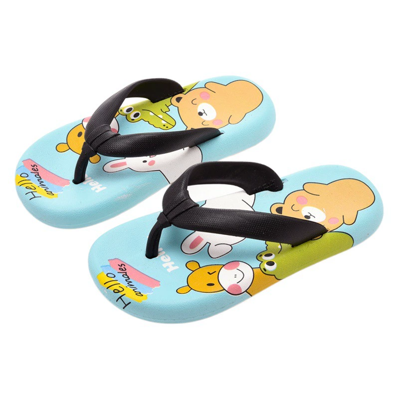 Девушка шлепанцы лето 2024 новый милый мультфильм маленькая девочка нескользящая мягкое дно для детей холодные тапочки оптом