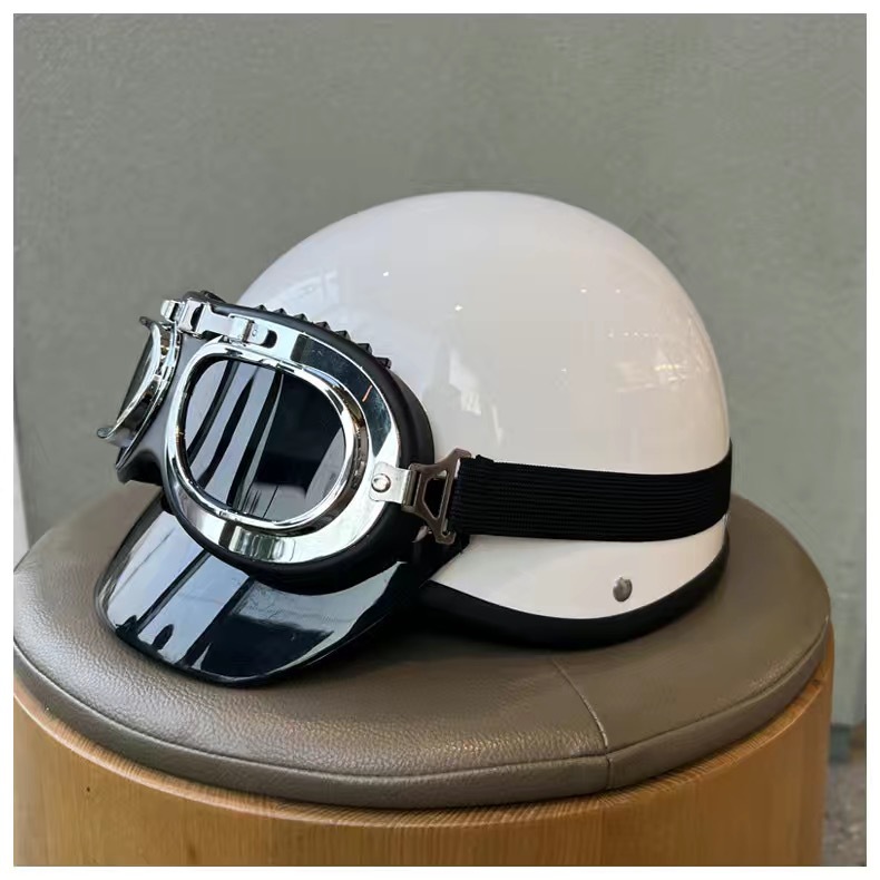 Suitable for Retro Helmets, 3C Certified, Personalized Men's and Women's Electric Vehicle Half Helmets, Universal for All Seasons, Summer Sun Protection and Safety