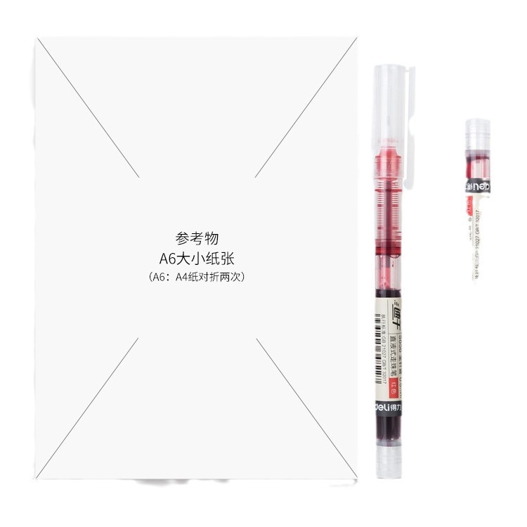 Deli S856 recta pluma líquida pluma de gel para estudiantes bolígrafo pluma de la firma 0,5mm Tubo de aguja completa tres colores
