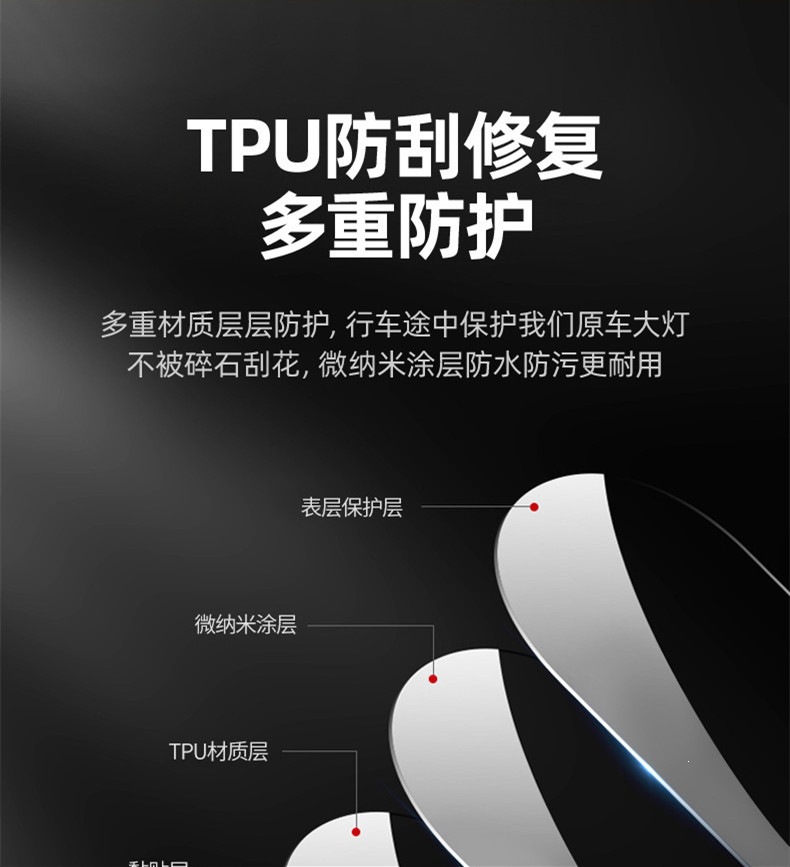 Suitable for Tesla Model SX blackened headlight film, 3Y taillight film, protective color-changing film, modified Black Warrior TPU