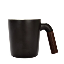 黑檀木柄水杯Mugs同款咖啡杯辦公室現代簡約情侶印圖diy杯子外貿