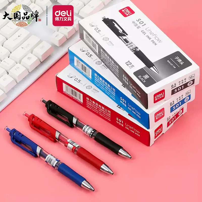Deli Stationery S01 Водяная ручка для подписи ручка пресс гелевая ручка 0,5 черная углеродная ручка для студентов офисная ручка для подписи