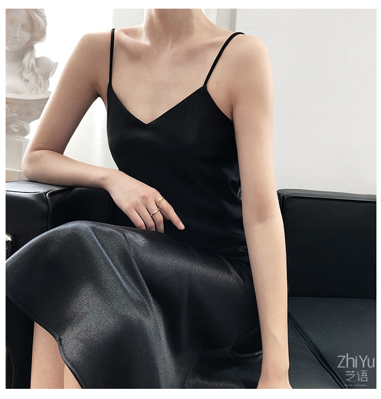 European American Foreign Trade 2026 New Satin Camisole For Women, V-neck, Elegant And Slimming, Suitable As A Base_ecoleips.com