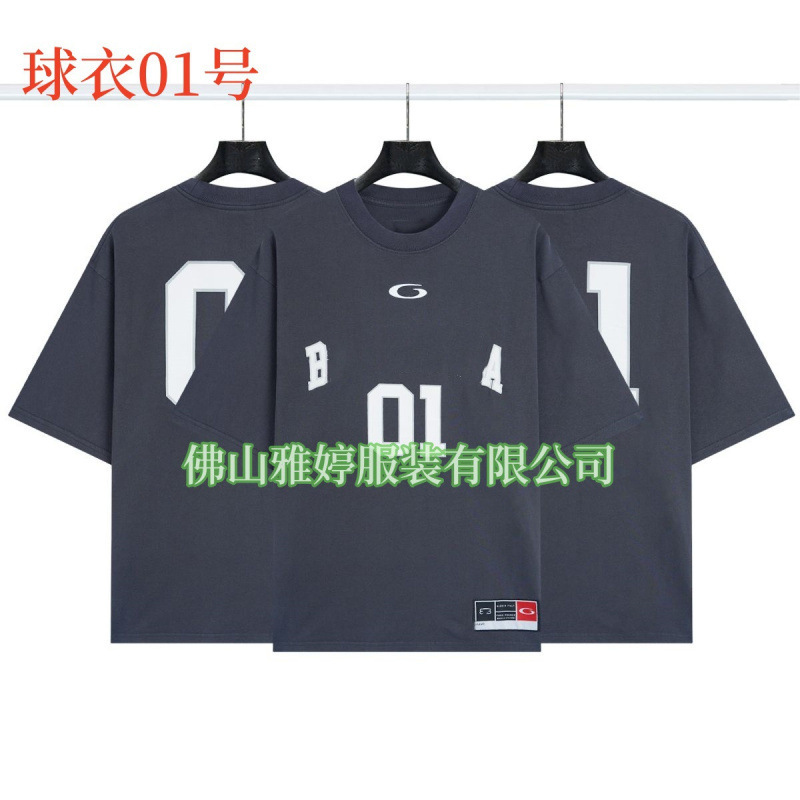 高品質クロスボーダーアメリカンスタイル25ss夏新作No.10ユニフォームレタールーズ半袖Tシャツ卸売|undefined