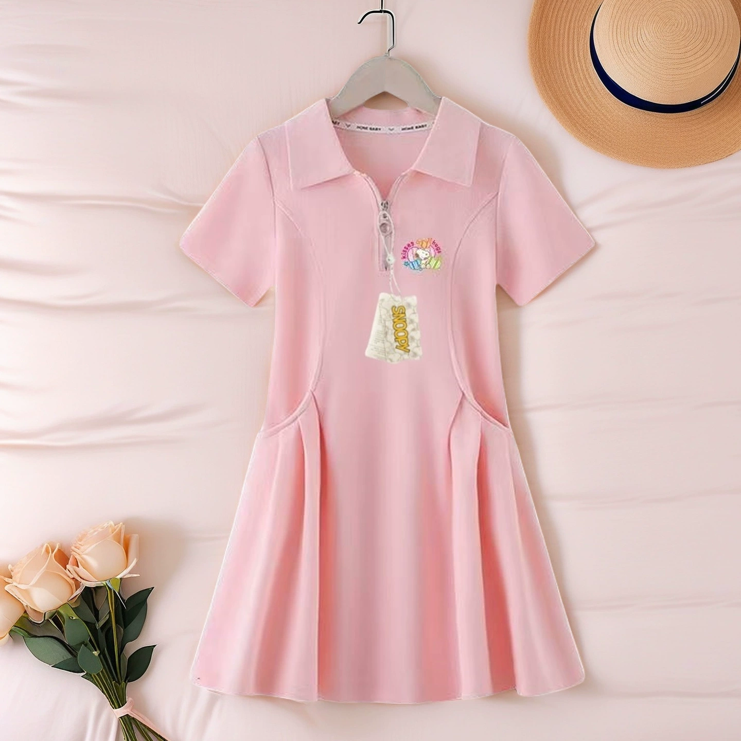 Псх Dress (Снупи), летняя одежда, маленький костюм принцесс, длинная юбка, юбка для девочки, мини-юбка, с коротким рукавом