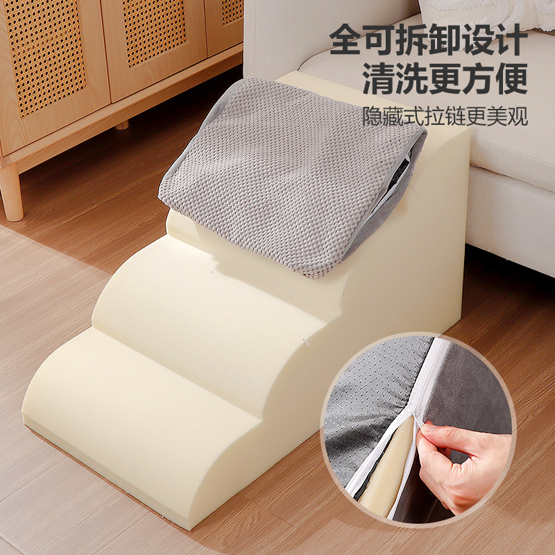 Escalera para mascotas Escalera para mascotas Escalera de esponja Perro pequeño Teddy en el sofá y cama Pendiente Escalera para perros