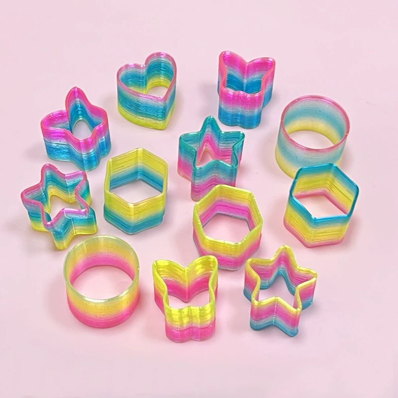 Радужный цветной эластичный Slinky, игрушка, награда для детского сада, подарок ко дню рождения, оптом