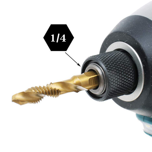 Machine spiral tap hand electric drill drilling integrated drill bit set tool wholesale cross-border hexagonal handle composite tap