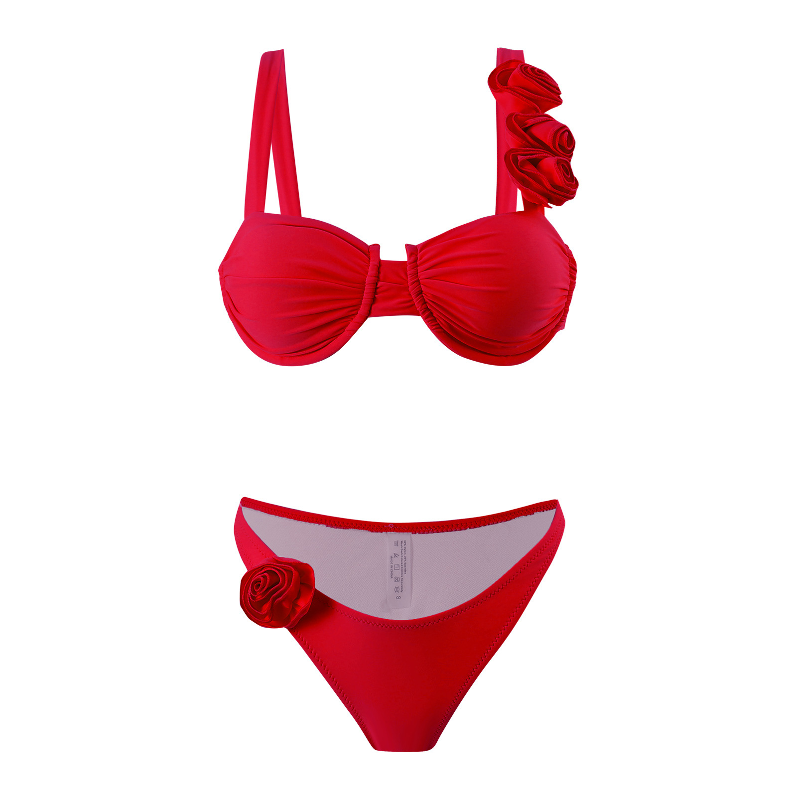 Mujeres Color Sólido Juego De 2 Piezas Bikinis Traje De Baño display picture 8