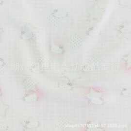 全棉双层纱卡通小猫布料婴童纯棉平布驺布水洗女装宝宝家居服面料