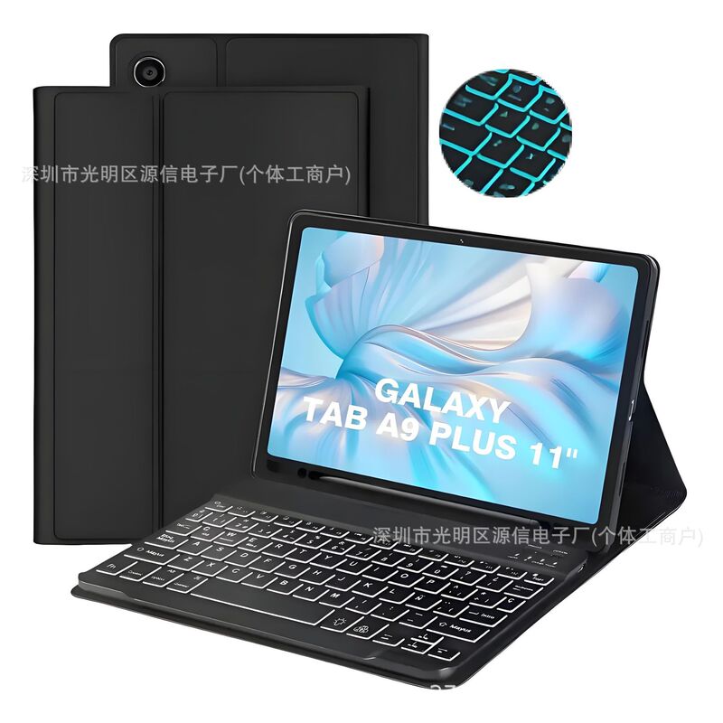 Samsung Tablet S9 Bluetooth Backlit Keyboard S10Lite Protective Case Spanish French A11Plus Soft Case Suitable