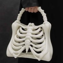现货 printed skeleton bone bag 骨制包装饰
