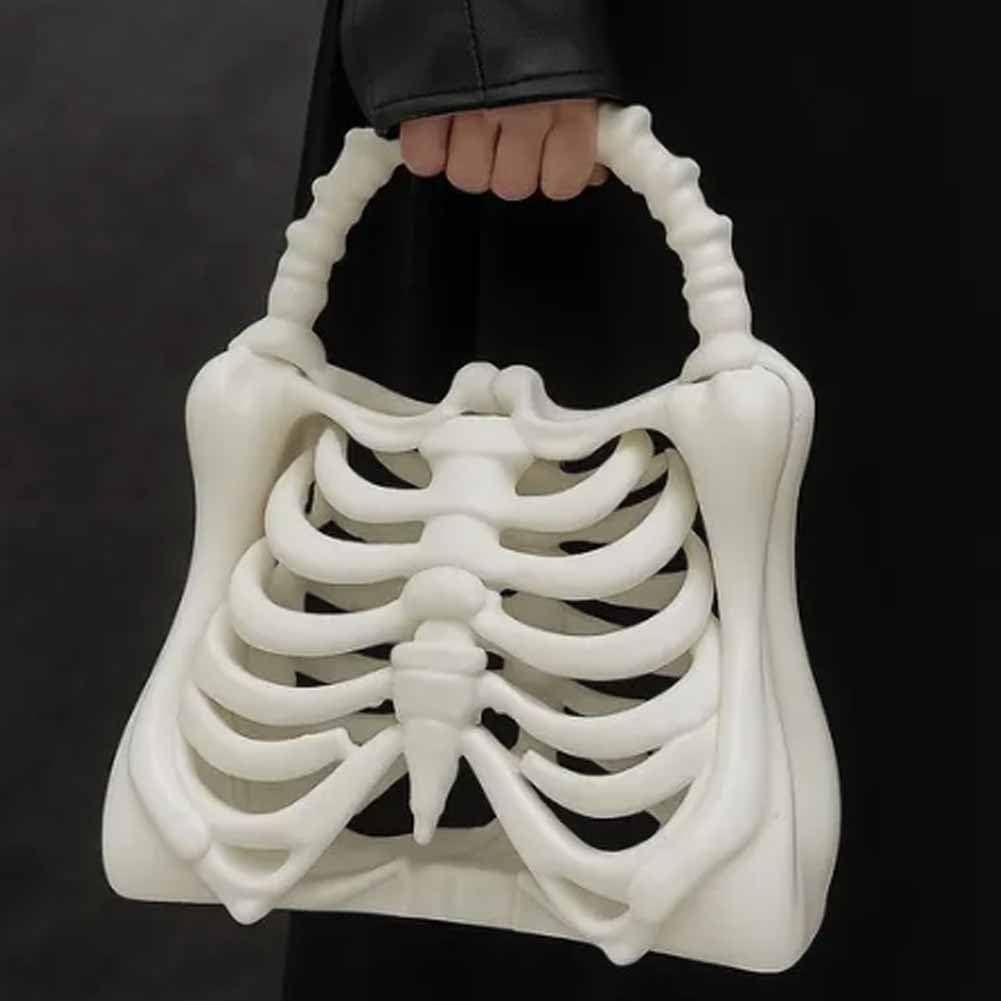 现货 printed skeleton bone bag 骨制包装饰