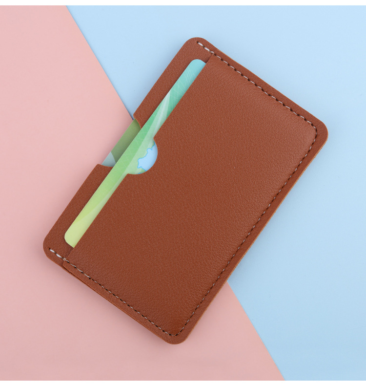 Unisex Solid Color Pu Leather Open Card Holders display picture 2