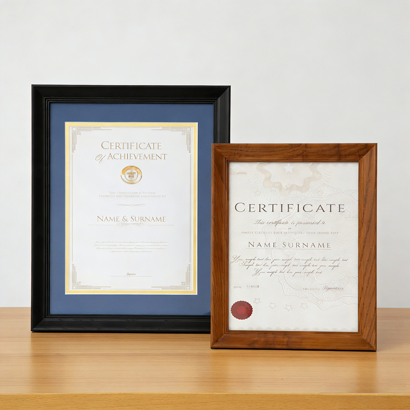 Customized Solid Wood Certificate Frame, Photo Frame, High-Quality Display Frame, Textured Home Decor, Commercial Wall-Mounted Business License Frame for Export Customized Solid Wood Certificate Frame, Photo Frame, High-Quality Display Frame, Textured Home Decor, Commercial Wall-Mounted Business License Frame for Export