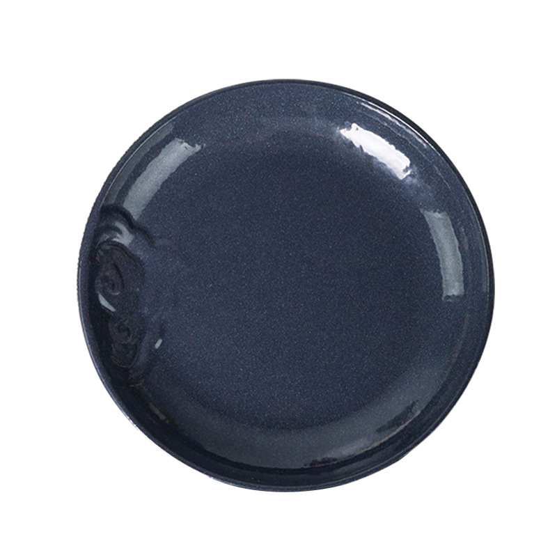 Pequeña felicidad hierro fundido esmalte 22cm placa de cocción Placa de ensalada de carne Placa de barbacoa Placa de envoltura comercial para platos del hogar