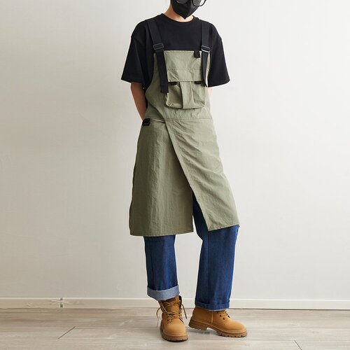 Apron for women, Korean style, fashionable, coffee shop, milk tea shop, hairdressing shop, nail salon, restaurant, workwear, down jacket, casual uniform