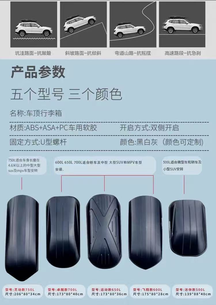 Genuine Car Roof Luggage Box, Large Capacity Suv Roof Box, Universal Ultra-Thin Travel Suitcase Luggage Rack