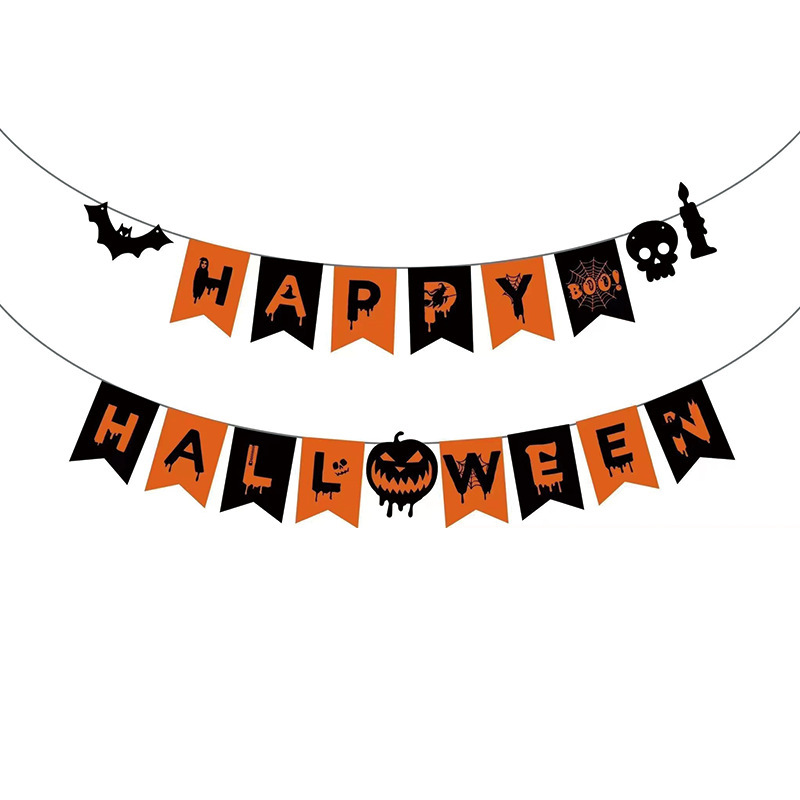 ハロウィンバナー、コウモリフラッグ、テーマパーティーフラワーバナー、フラッグ、誕生日フラッグ、パーティーデコレーション小道具|undefined