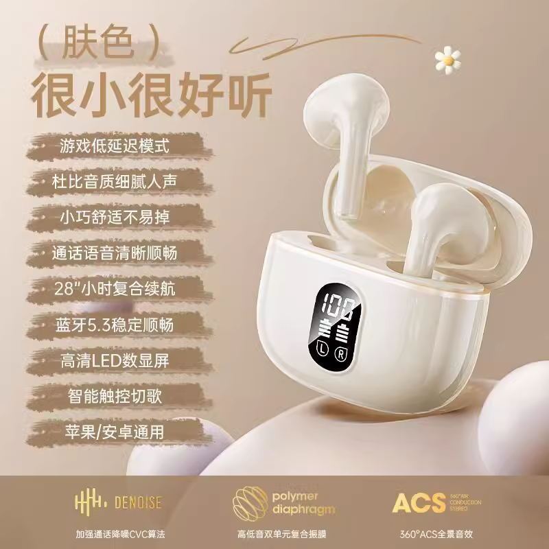 蓝牙耳机2025新款智能无线降噪高品质入耳式显示电量超长续航通用|undefined