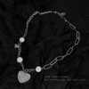 Design chain for key bag  hip-hop style stainless steel from pearl, necklace, European style, trend of season