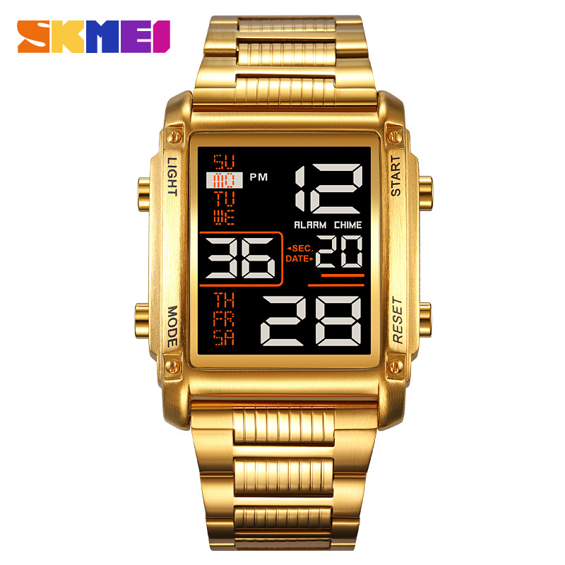 SKMEI Moment Square dial Stylish practical Men's Electronic Sport waterproof date display electronic watch