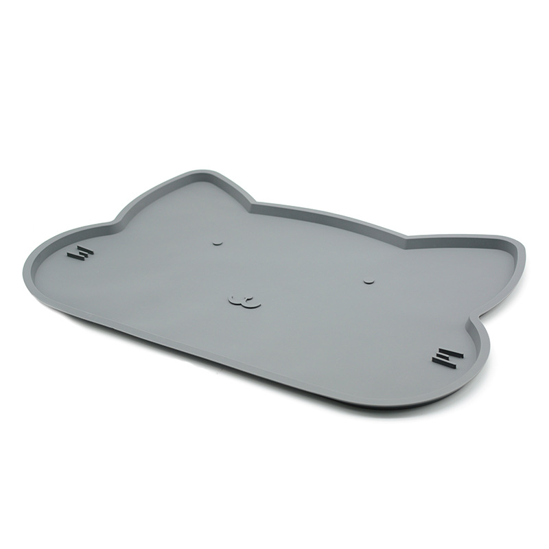 Placemat de silicona transfronteriza para mascotas estera de alimentación antideslizante impermeable borde levantado estera de comida gato y perro estera de comida de gato