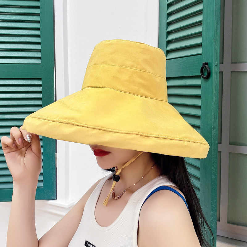 Big brim fisherman hat women solid color spring and summer sun hat Korean casual fashion hat peach skin velvet a generation of hair Big brim fisherman hat women solid color spring and summer sun hat Korean casual fashion hat peach skin velvet a generation of hair