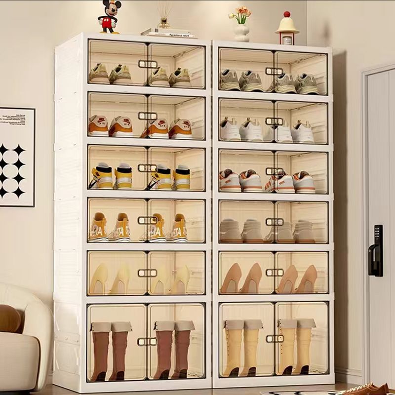 Installation-Free Folding Shoe Cabinet Storage Box Transparent Household Dust-Proof Shoe Box Multi-Layer Shoe Rack Storage Shoe Artifact Shoe Cabinet