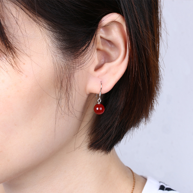 1 Pair 925 Sterling Silver Gem Geometric Drop Earrings display picture 9