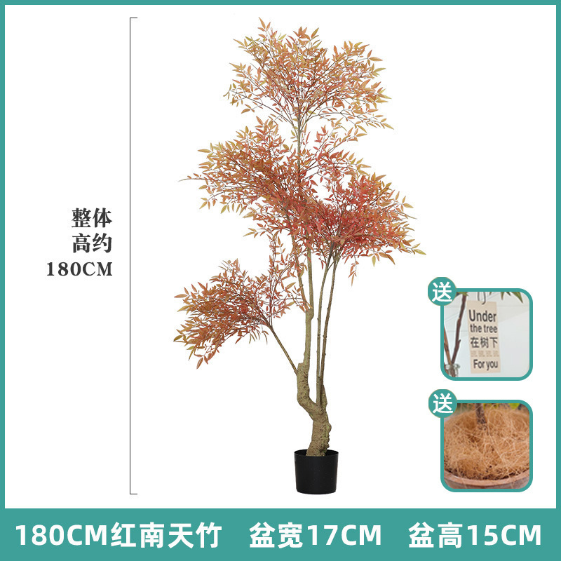 シミュレーション緑植南天竹家庭室内着地装飾偽鉢植え南天竺シミュレーション植物ショーウインドー置物|undefined