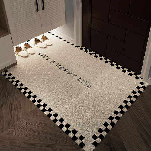 Light luxury checkerboard wire circle floor mat for the entrance and entrance hall, which can be cut and scratched with mud and soil, and can be cut to prevent slipping. One piece is shipped on behalf of the house.