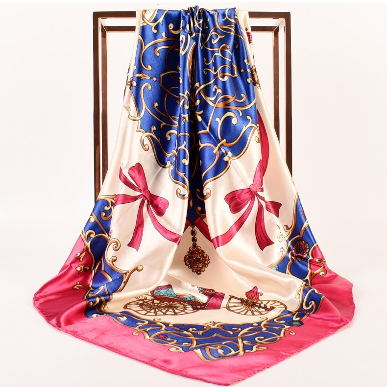 Women's Fashion Printing Satin Printing Silk Scarves display picture 3