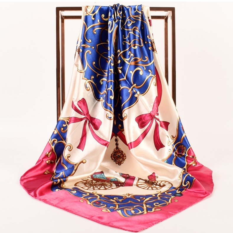 65g Weight Silk Scarf Classification Daily Occasion Satin Material Printing Pattern Summer, Spring, Autumn Season Women'S Gender Printing Design Fashion Style Women's Fashion Printing Satin Printing Silk Scarves 2
