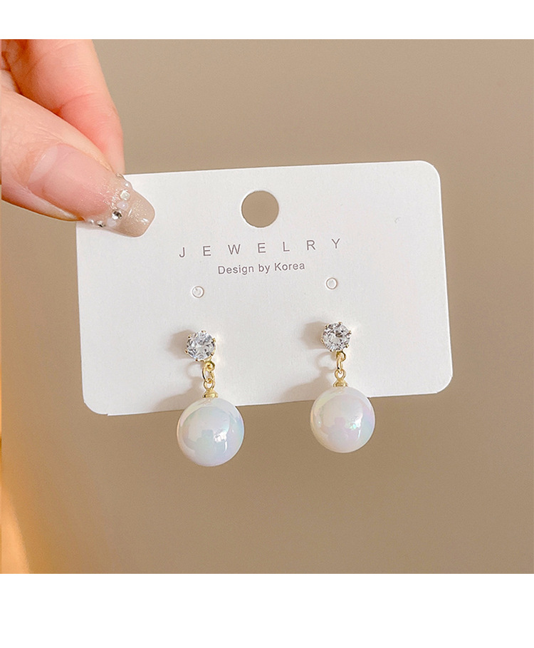 1 Pair Simple Style Flower Inlay Imitation Pearl Alloy Rhinestones Drop Earrings display picture 3