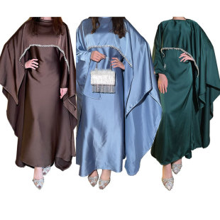 LY03 AliExpress Amazon Dubai Lady Muslim Pearl Chain Daily Commute Cloak Robe