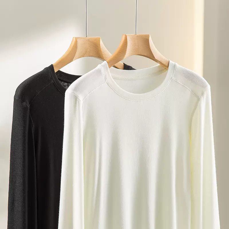 亲肤！圆领简约套头羊绒混纺打底衫女冬季内搭宽松显瘦针织衫上衣