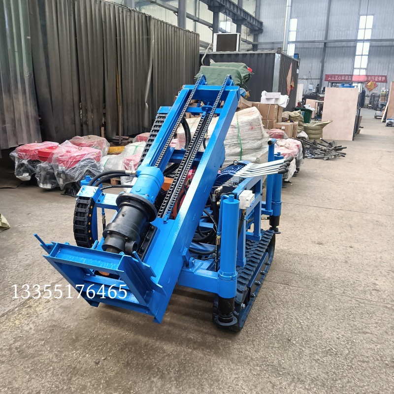 光伏打桩钻机大功率电机款潜孔钻机履带行走机身小巧气动钻孔设备