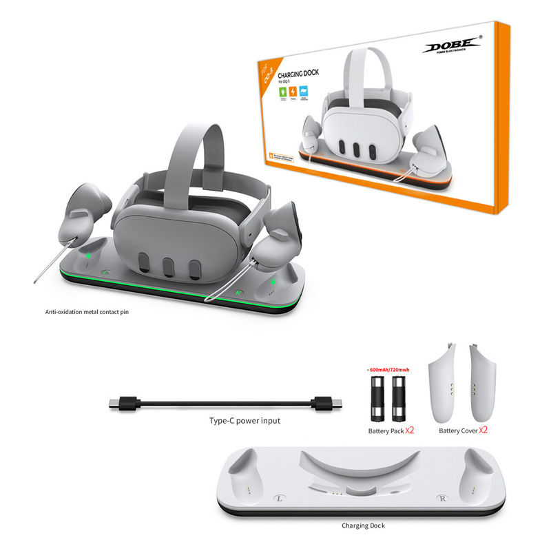 Meta Quest3VR helmet charging base Meta Quest3 handle touch-type charger with LED light bar Meta Quest3VR helmet charging base Meta Quest3 handle touch-type charger with LED light bar