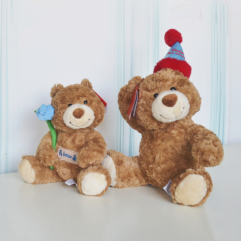 Cumpleaños oso muñeca oso juguete de peluche lindo oso de peluche garra máquina muñeca abrazo oso regalo de Navidad