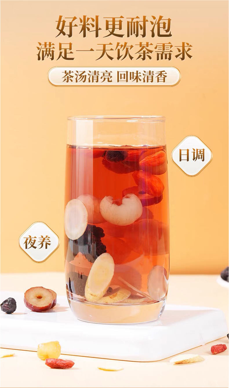 American Ginseng Astragalus Mulberry Goji Longan Tea 10g x 60 Bags Daily Herbal Infusion quality and texture