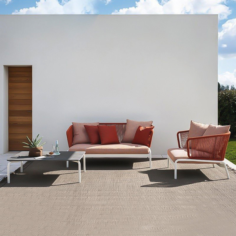 Patio al aire libre sofá Villa al aire libre jardín ratán muebles de hotel Ocio al aire libre sol habitación ratán sofá combinación