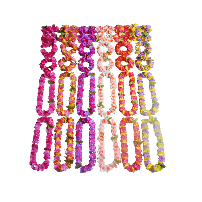 Hawaian color guirlanda set 30 flores de cabeza 18 flores de mano 6 decorados de baile de vacaciones