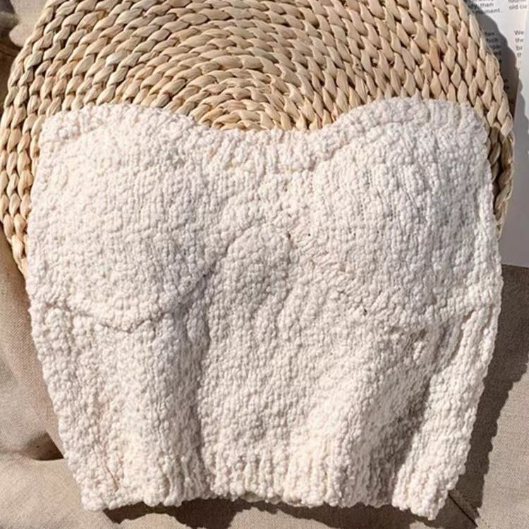 Las niñas de verano nuevo color sólido tubo punto superior chaleco moda interior corto ombligo envuelto pecho elástico camisola