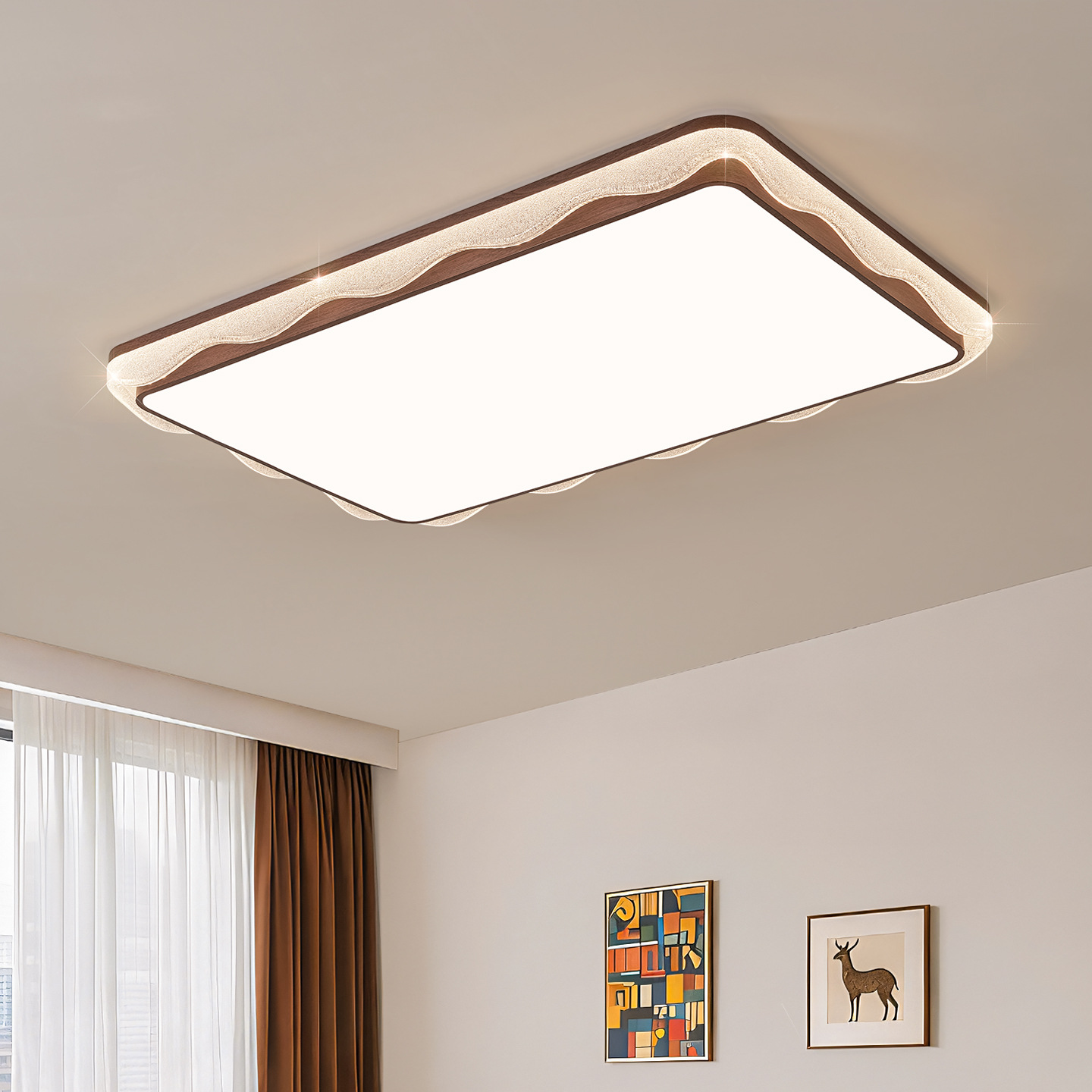 Luz de techo de sala de estar moderna y minimalista 2026 nueva luz de protección de ojos de espectro completo, lámpara principal de dormitorio de toda la casa, lámpara de montaña 293L
