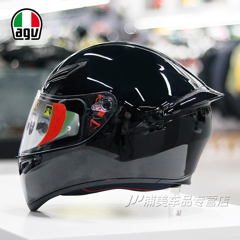 AGV casco completo K1 casco de la motocicleta de los hombres del verano de la motocicleta femenina brillante Negro mate negro cercanías